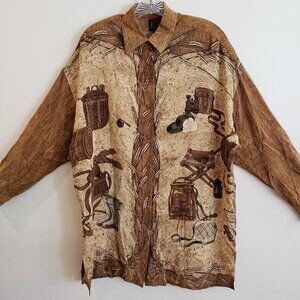 VINTAGE Company Ellen Tracy Womens Silk Long Sleeve Blouse Medium Preowned